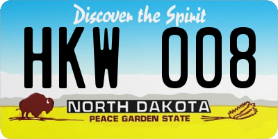 ND license plate HKW008