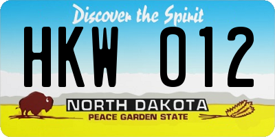 ND license plate HKW012