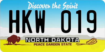 ND license plate HKW019