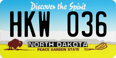 ND license plate HKW036