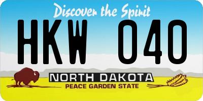 ND license plate HKW040