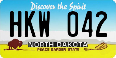 ND license plate HKW042