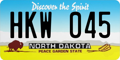 ND license plate HKW045