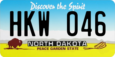 ND license plate HKW046