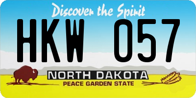 ND license plate HKW057