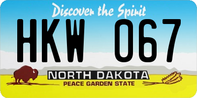 ND license plate HKW067
