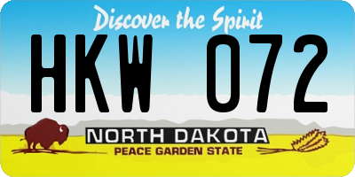 ND license plate HKW072