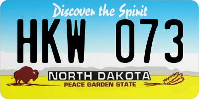 ND license plate HKW073
