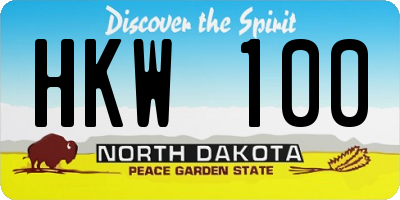 ND license plate HKW100