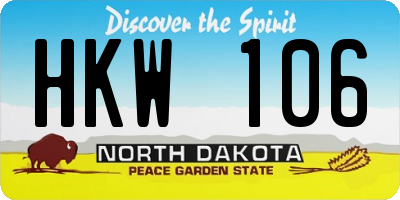 ND license plate HKW106