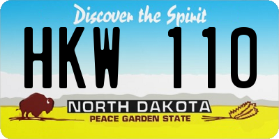 ND license plate HKW110