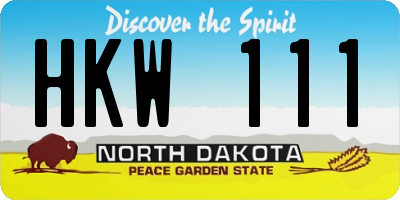 ND license plate HKW111