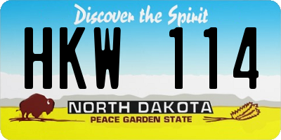 ND license plate HKW114