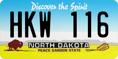 ND license plate HKW116