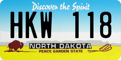 ND license plate HKW118
