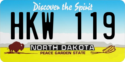 ND license plate HKW119