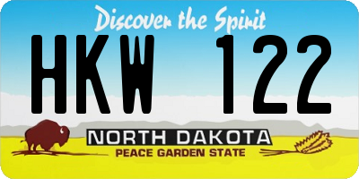 ND license plate HKW122