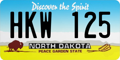 ND license plate HKW125