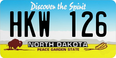 ND license plate HKW126