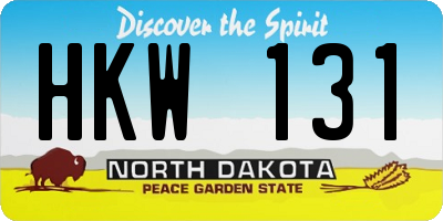 ND license plate HKW131