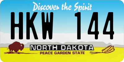 ND license plate HKW144