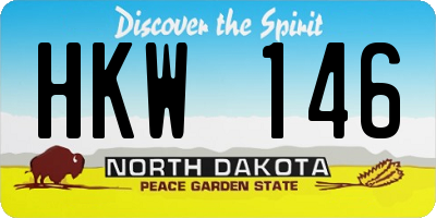 ND license plate HKW146