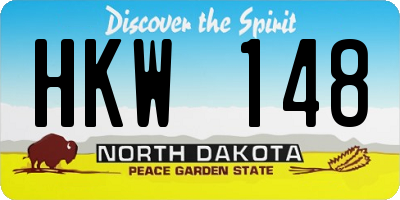ND license plate HKW148