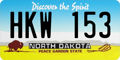 ND license plate HKW153