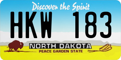ND license plate HKW183
