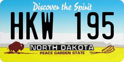 ND license plate HKW195