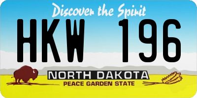 ND license plate HKW196