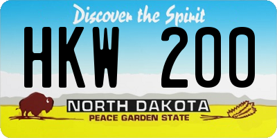ND license plate HKW200