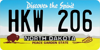 ND license plate HKW206