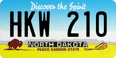 ND license plate HKW210
