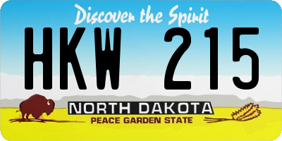 ND license plate HKW215