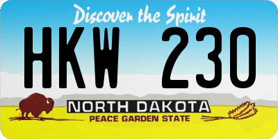 ND license plate HKW230