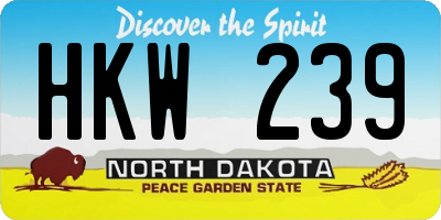 ND license plate HKW239
