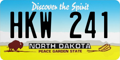 ND license plate HKW241