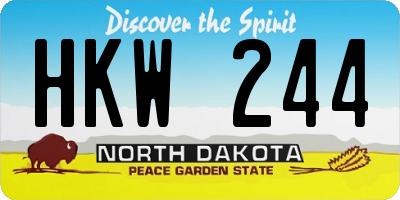 ND license plate HKW244