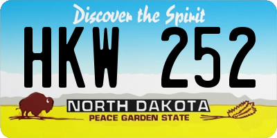 ND license plate HKW252