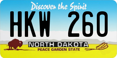ND license plate HKW260