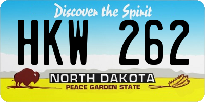 ND license plate HKW262