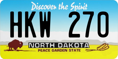 ND license plate HKW270