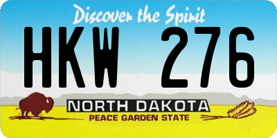 ND license plate HKW276