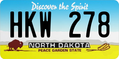ND license plate HKW278