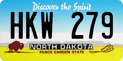 ND license plate HKW279