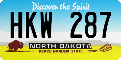 ND license plate HKW287