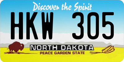 ND license plate HKW305