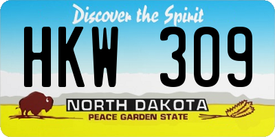 ND license plate HKW309