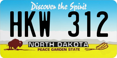 ND license plate HKW312